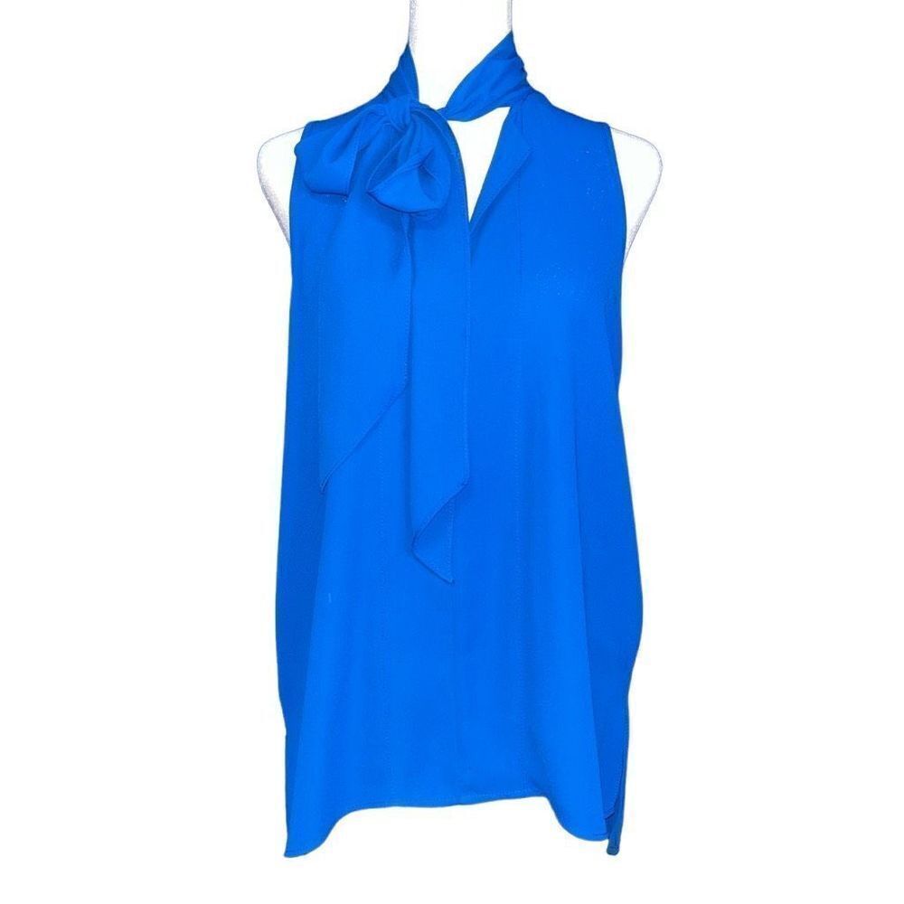 Eight Sixty sleeveless royal blue tie neck small‎